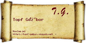 Topf Gábor névjegykártya